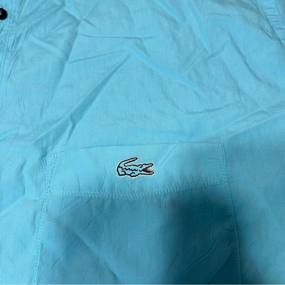LACOSTE Mens Long Sleeve Button Down Shirt Aqua Blue Size 45 / XXL US - Picture 3 of 11